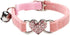 CHUKCHI Heart Bling Cat Collar with Safety Belt and Bell 8-11 Inches (Pink)