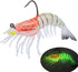 Lagnlnaoy 7Pcs 4.13 Inch 0.42 Oz Lifelike Artificial Shrimp Lure - / Soft Bait with Flat Claw, Luminescent Design