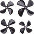 AmnPtr 2pcs 4mm D50/55/60/70mm Suitable for RC Boat Four Blade Forward/Reverse Marine Propeller Screws