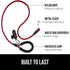 Gorilla Grip Heavy Duty Dog Leash, Soft Handle, Strong Reflective Rope for Night Pet Walking, Small Medium Large Animals, Durable Puppy Training Leashes, Rotating Metal Clip, Waste Bag Dispenser, Red