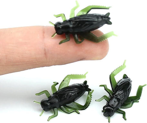 Ownsig 40 Pcs Black Cricket Shape Fishing Soft Lures, Super Simulate Insect Artificial Bait