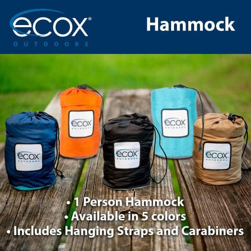 Outdoors Parachute Hammock Single, Portable Lightweight Nylon with 2 Tree Straps for Camping & Travel