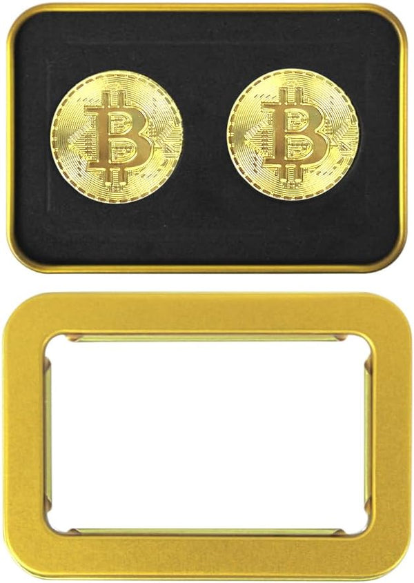 Scott Edward 2pcs Bitcoin Golf Ball Marker with Magnetic Hat Clip, Unique Golf Gift Ideas for Men and Women