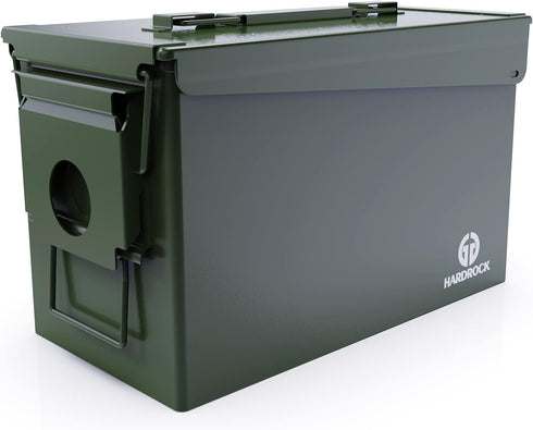HARDROCK 30 50 Cal Ammo Can Metal 9mm Ammo Box Storage Crate Case for Shotgun Bullet, Rifle, Nerf Ammunition Waterproof
