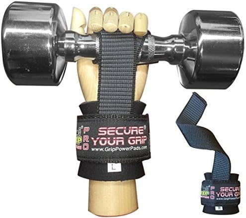 Heavy Duty Lifting Straps with Neoprene Padded Wrist Wraps & Rubber Grip Support Straps