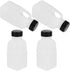 Ipetboom 4pcs Reusable Drink Bottles for Milk and Juice, Plastic Sealed Beverage Containers