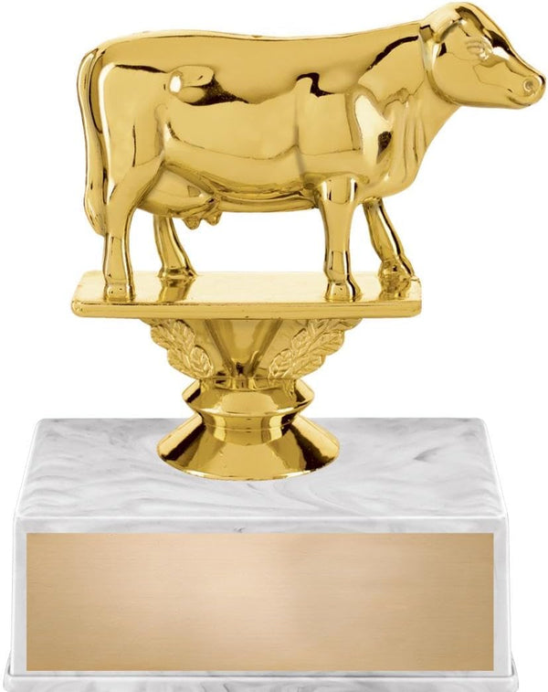 Crown Awards Dairy Cow Trophy, 4.5" Cow Dairy Trophy On White Luxury