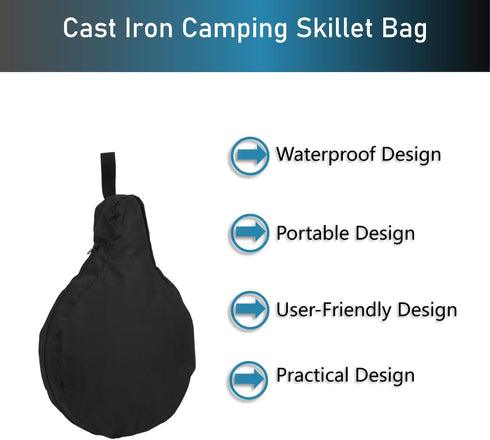 Cast Iron Skillet Bag Camping Cookware Organizer Multi Cooking Utensils Container Iron Pan Storage Bag Outdoor Camping