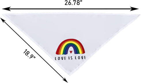 Tinsow 2 Pcs Dog Bandanas - Gay Pride Rainbow Cotton Handkerchiefs for Party Supply