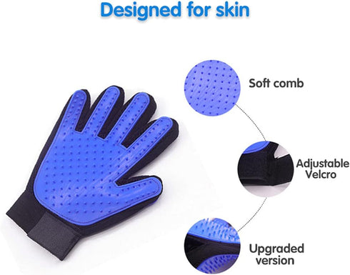 Pet Grooming Glove, Blue - Essential Tool for Pet Care
