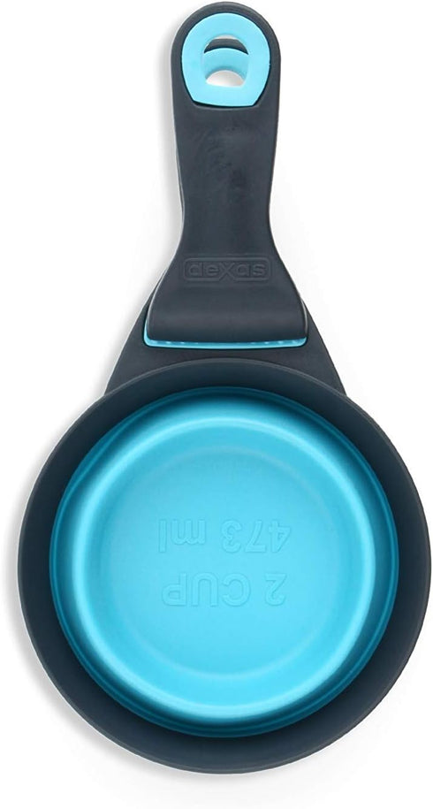 Dexas Popware for Pets Collapsible KlipScoop - 2 Cup Capacity - Gray/Blue