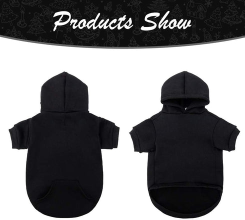 KOOLTAIL Basic Dog Hoodie, Soft and Warm Dog Sweater with Leash Hole, Black M for Small Medium Large Dogs