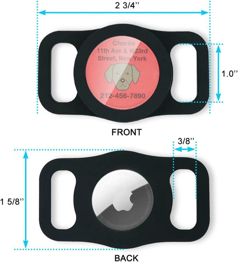 Airtag Dog Collar Holder, Silicone Case for Apple Air Tag Tracker, Cover for Pet Collars