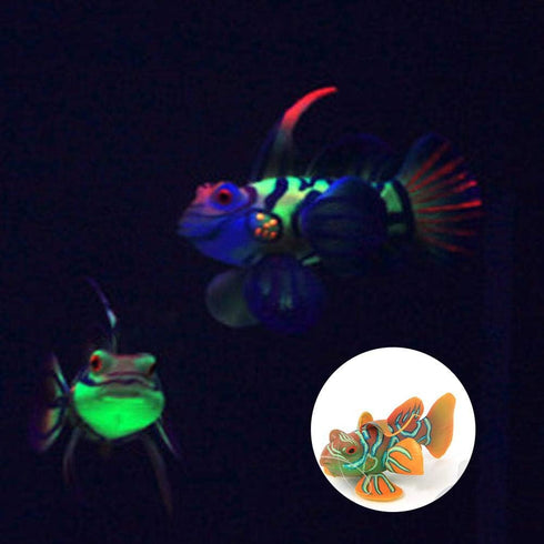 eecoo Realistic Fake Fish, Luminous Ocean Tropical Angel Fish Aquarium Ornament, Decoration for Fish Tank (Orange)