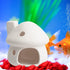 AnRui Fish Tank Decoration, Cute Ceramic Mushroom Mini House, Betta Cave Hideout Ornament for Small Fish and Shrimp,