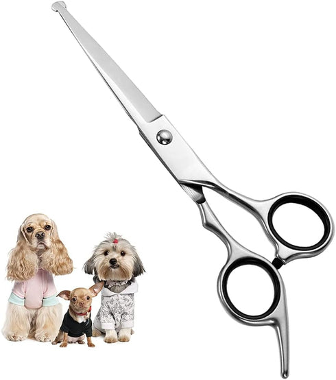 Chibuy Dog Grooming Scissors with Safety Round Tips, 4CR Stainless Steel for Dogs, Cats & Furry Animals