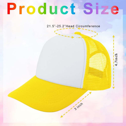 ZH 12 Pcs Sublimation Trucker Hats - Blank Mesh Baseball Cap for Men and Women