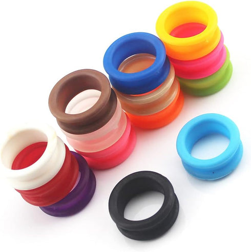 12 Pcs Pet Scissors Finger Rings Grips Inserts for Grooming Shear Thumb Insert, Barber Hairdressing
