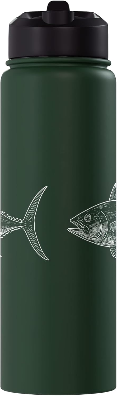 Angler Fishing Tuna Fish Tuna Fishing Tuna Illustration Stainless Steel Insulated Water Bottle