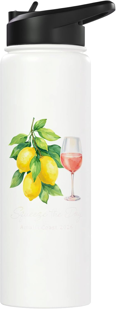Italian Summer Vacation And Coastal Travel Summer Amalfi Coast Italian Rose Wine Lemon Graphic Stainless Steel