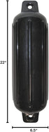 TAYLOR MADE Storm Gard Inflatable Vinyl Fender, 6.5" x 22", Black Onyx