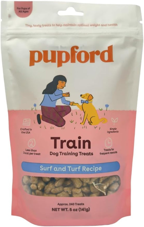 Pupford Freeze Dried Training Treats: 240+ Six Ingredient Bites for Dogs & Puppies, Surf & Turf, 5 oz