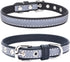 Reflective Dog Collar, High Bright Safety Synthetic PU Leather for XS Small Medium Large Dogs and Kittens (Black, XS)