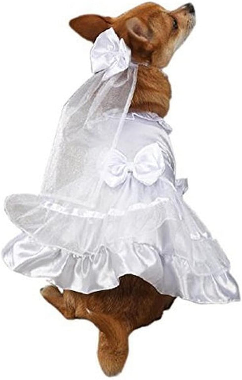 Polyester Yappily Ever After Dog Wedding Dress, XX-Small, 8-Inch, White