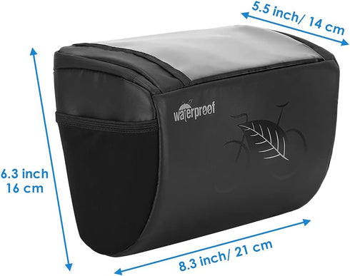 WOTOW Bike Waterproof Handlebar Bag with Touch Screen Phone Holder, Reflective Storage Pouch, 3L for Cycling