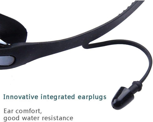 Swimming Goggles and Cap Set 4 in 1, Waterproof with UV 400 Protection, Clear Anti-Fog Lenses