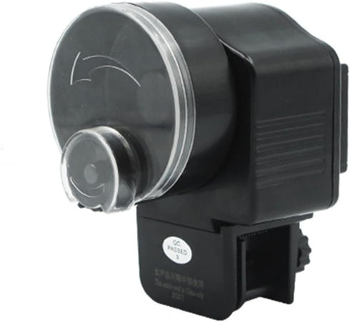 Automatic Fish Feeder for Aquarium - Small Battery Operated Fish Dispenser for Mini Tank and Pond, Black