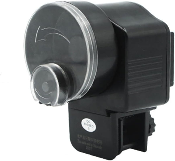 Automatic Fish Feeder for Aquarium - Small Battery Operated Fish Dispenser for Mini Tank and Pond, Black