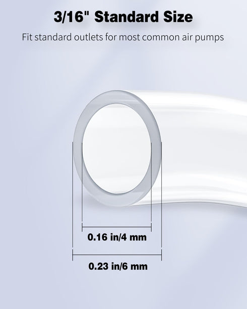 Pawfly 6.5 Feet Aquarium Airline Tubing - Standard 3/16" Flexible Kink-Resistant PVC Hose