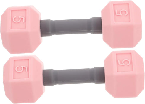 Totority Mini Dumbbells for Kids 2pcs Silicone Hand Weights, 0.4lb Pink Toddler