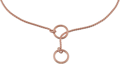 Alvalley Metal Chain Dog Show Collar, Adjustable Pet Slip Collar for Toy, Small, Medium, Large Dogs (Rose Gold, 14",