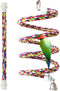 Bird Rope Perch Parakeet Toys, Spiral Bird Toy for Cockatiels, 43" & 13.7" Bird Bungee Rope Perches