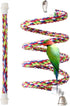 Bird Rope Perch Parakeet Toys, Spiral Bird Toy for Cockatiels, 43" & 13.7" Bird Bungee Rope Perches