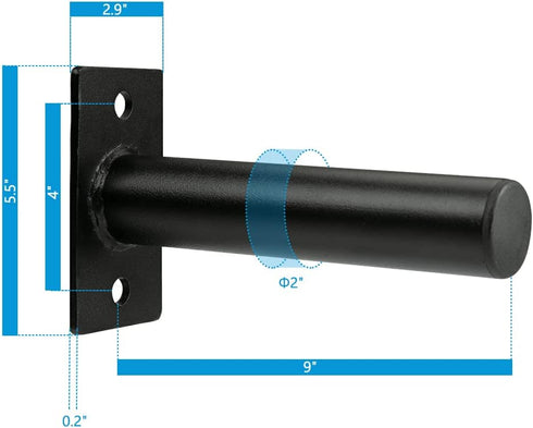 Wall Mounted Weight Plate Holder, Fits 2-inch Olympic Plates, Max Weight Capacity 300 lb, Mounting Hardware Included