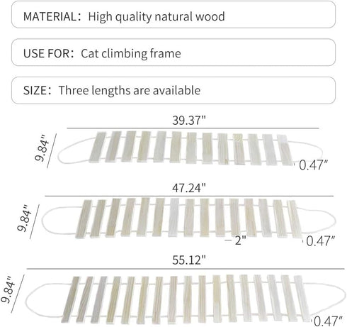 La La Pet Hammock Furniture(47.24 9.84) Wood Cat Bridge Ladder Cat Perch Cat Lounge Mod Cat Shelf Board Cat Climber