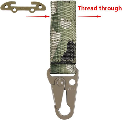 Tactical Gear Clip Clash Hook, Hanging Carabiner T-Mount MOLLE Webbing Battle Belt Clip Accessories