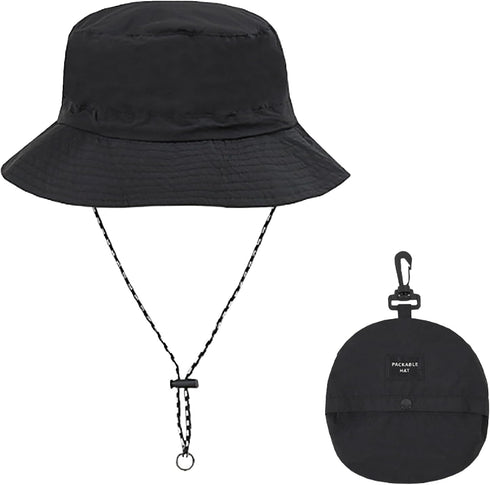 Waterproof Bucket Rain Hat with Chin Strap, Packable Sun Hat for Men Women Lightweight Hiking Outdoor Quick Dry