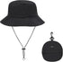Waterproof Bucket Rain Hat with Chin Strap, Packable Sun Hat for Men Women Lightweight Hiking Outdoor Quick Dry