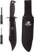 Mossy Oak 15-inch Survival Hunting Knife with Sheath, Fixed Blade Tactical Bowie Knife with Sharpener
