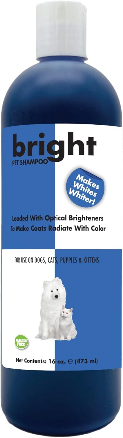 Bright White Pet Shampoo for Dogs & Cats, 16 oz, Cruelty-Free, Paraben-Free, Biodegradable