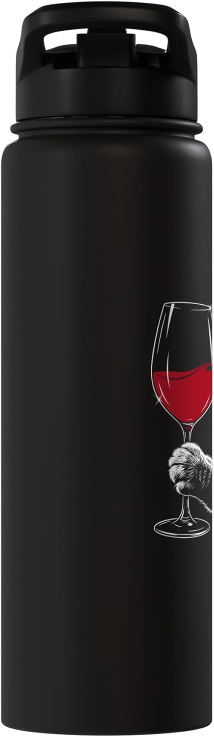 Wine Drinker Humor Tee Winery Life Wine Sommelier Sommelier Funny Cat Glass of Wine Lover Drinking Party Tee Stainless