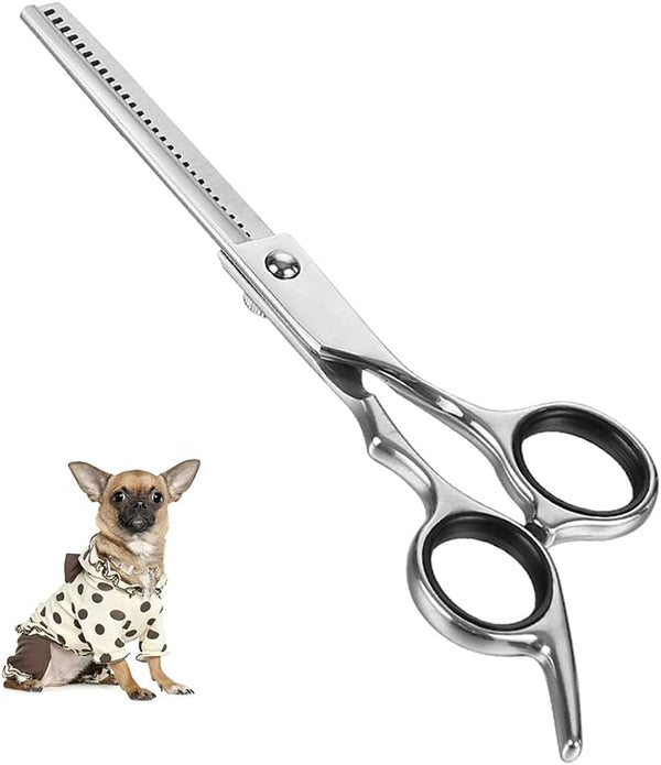 Chibuy Dog Grooming Scissors - 4CR Stainless Steel Thinning Shears for Dogs and Cats, 6.7" Heavy-duty