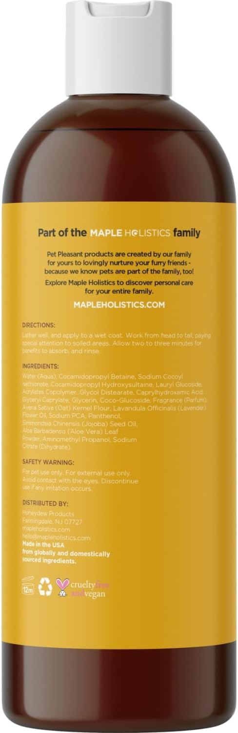 Soothing Oatmeal Dog Shampoo - Cleansing & Moisturizing Aloe & Oatmeal for Smelly Dogs, Made in USA