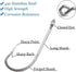 Saltwater J Hooks, 130pcs Stainless Steel O'Shaughnessy Long Shank Forged Trolling Hooks
