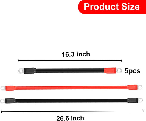 Golf Cart Battery Cable Wiring Kit - 7 PC 4 Gauge Set for Club Car DS & Precedent 1994 Up