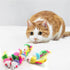 pawstrip 12 Pcs Cat Mouse Toys - Rattle Mice for Indoor Cats, Interactive Play Squeaky Fur Mice with Rattling Sounds